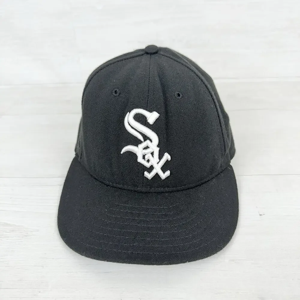 Chicago‎ White Sox Hat Cap Fitted Mens 7 1/8 Black MLB Baseball New Era On Field - Picture 2 of 11